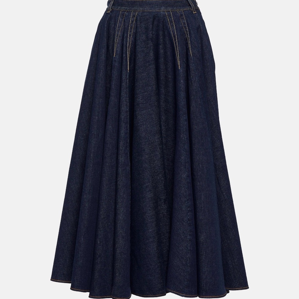 Alaïa Denim Midi Skirt